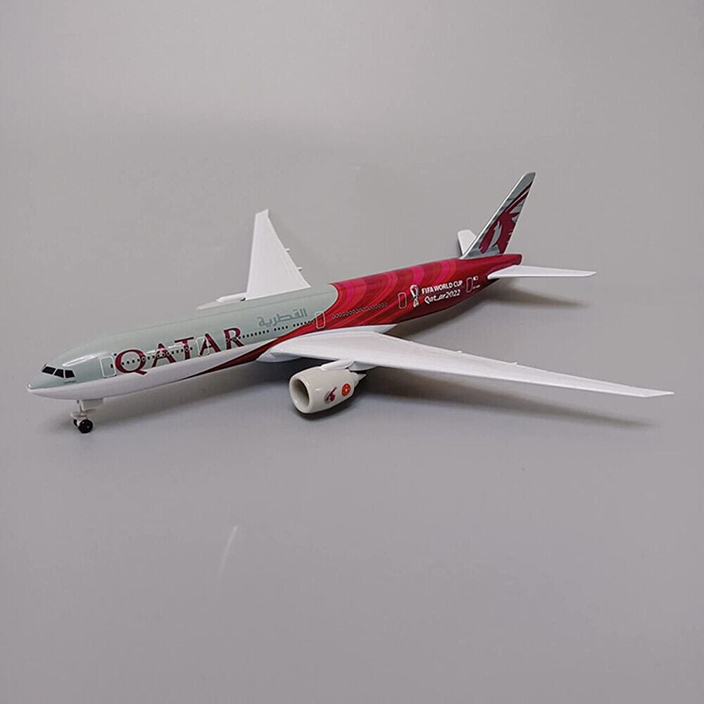 StoneSky Alloy Metal QATAR Airways Boeing B777 Airplane Model Plane Aircraft 20cm +Holder