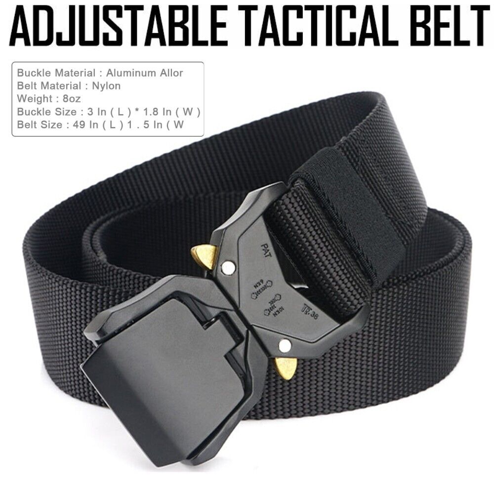 StoneSky Military Belt for MEN Tactical Strap Waistband Belts Quick Release Buckle Black