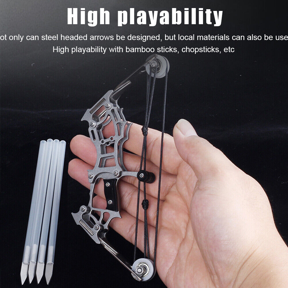 StoneSky 6" Mini Compound Bow and Arrows Kit Target Shooting Archery Pocket Bow Toy Gifts