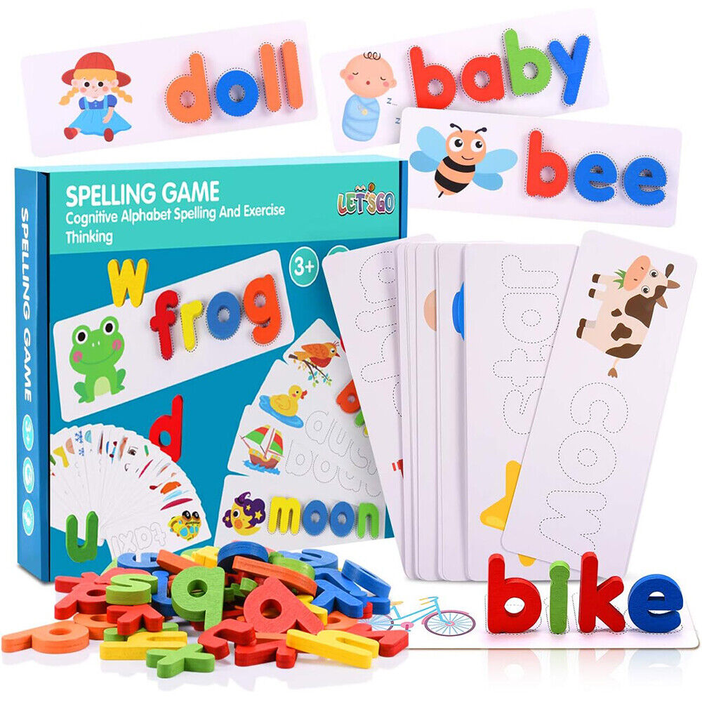 StoneSky See and Spelling Learning Toys for Kids Ages 3-12 Wooden Preschool Educational