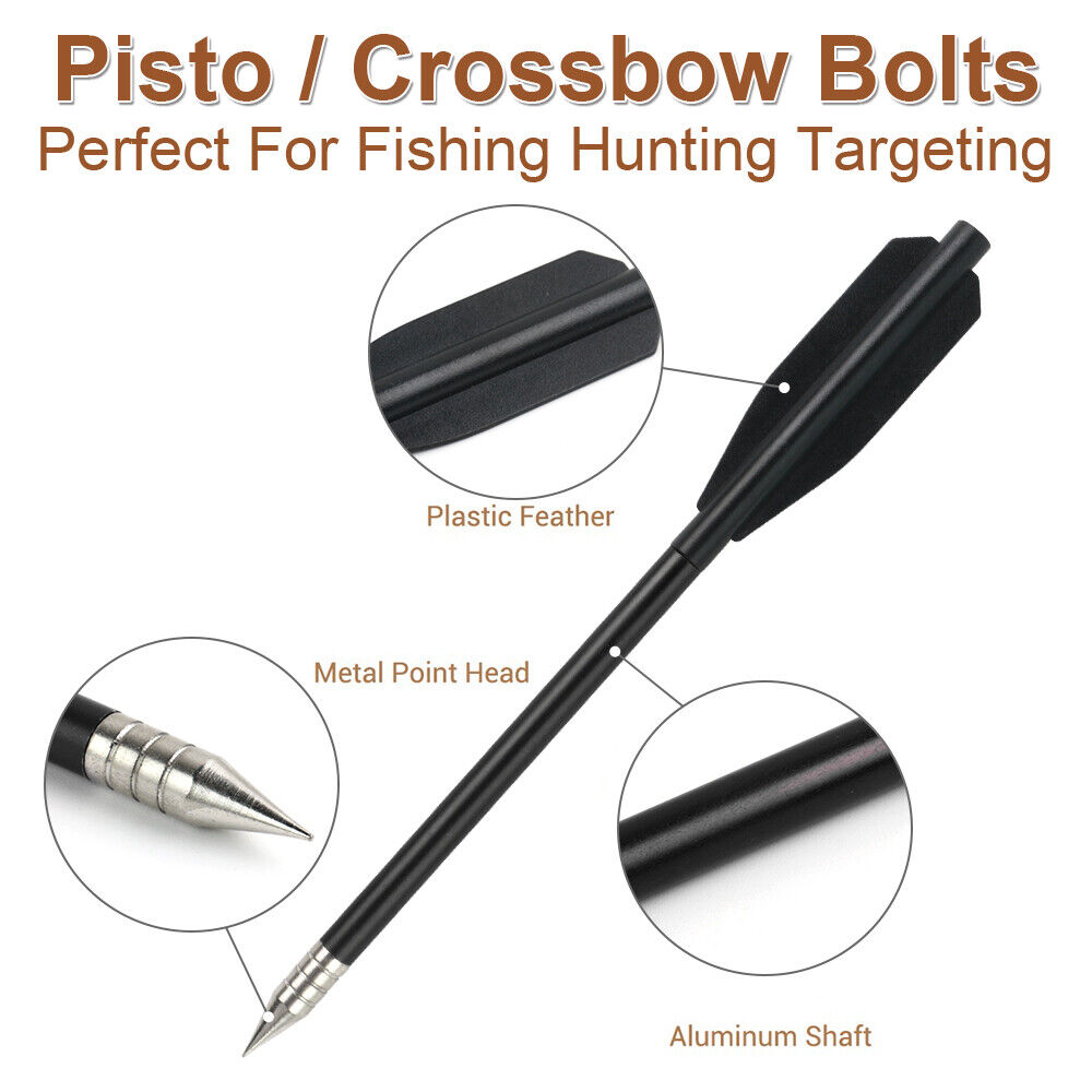 STONESKY 12Pcs 6.5" Pistol Crossbow Bolts Aluminium Arrows Broadhead Hunting Mini Archery