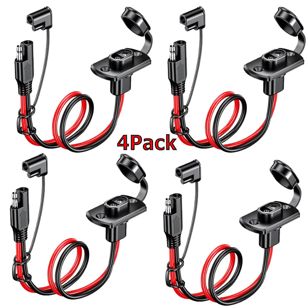 StoneSky 4pcs SAE Quick Connector Harness 1ft 12awg Sae Adapter Male Plug To Female Socke