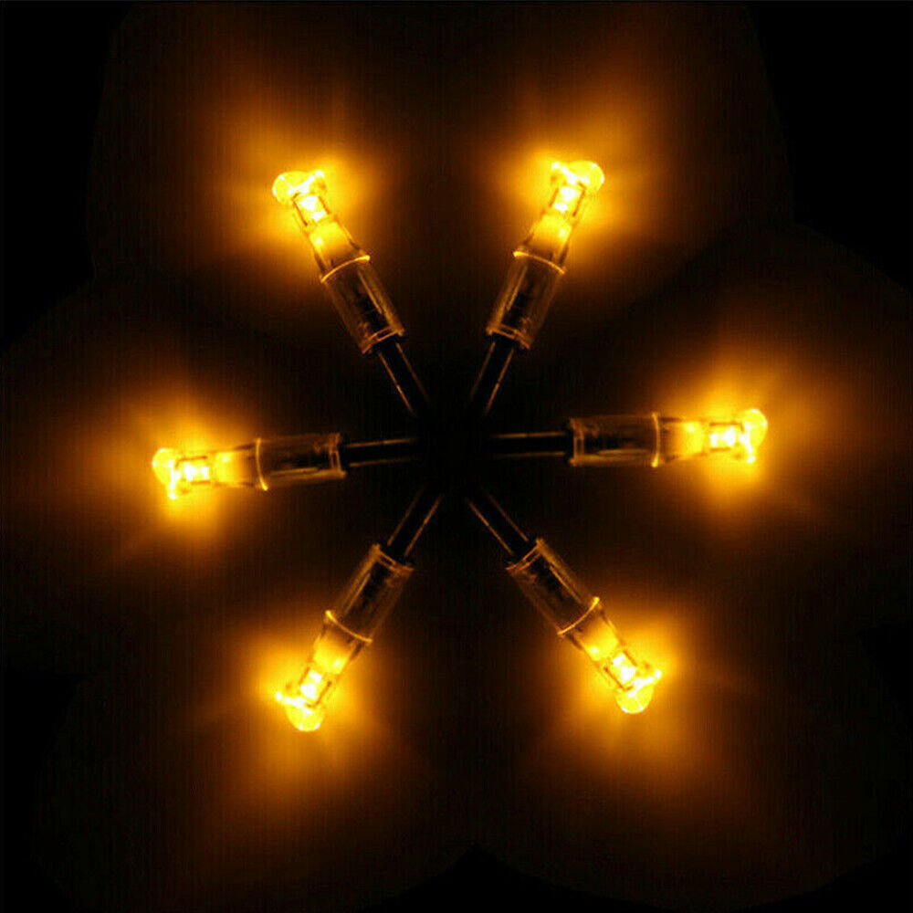 6PCS Yellow LED Lighted Nocks for Bolts 297-302 Crossbow Bolts ID 300''/7.62mm