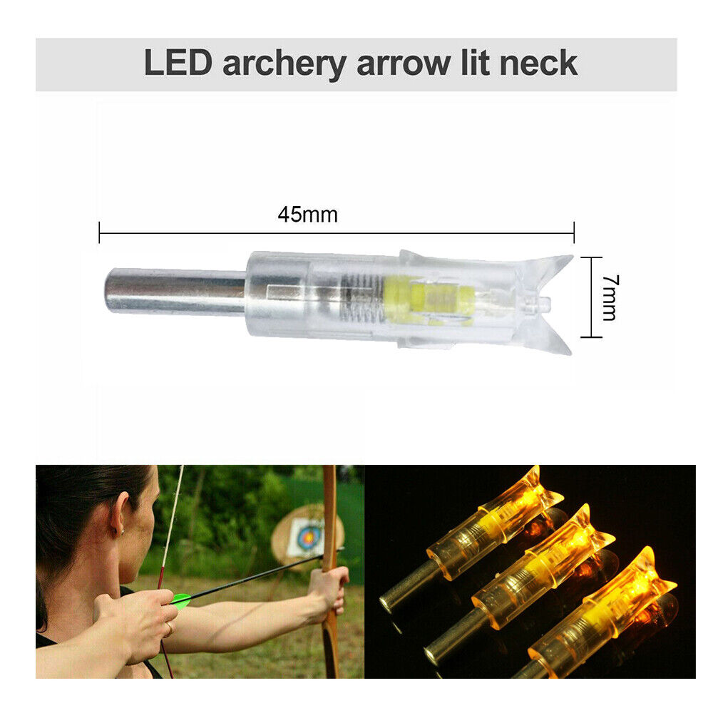 6Pcs LED Lighted Nocks 7.62mm Diameter For Compound Bow Hunting Arrow Nocks