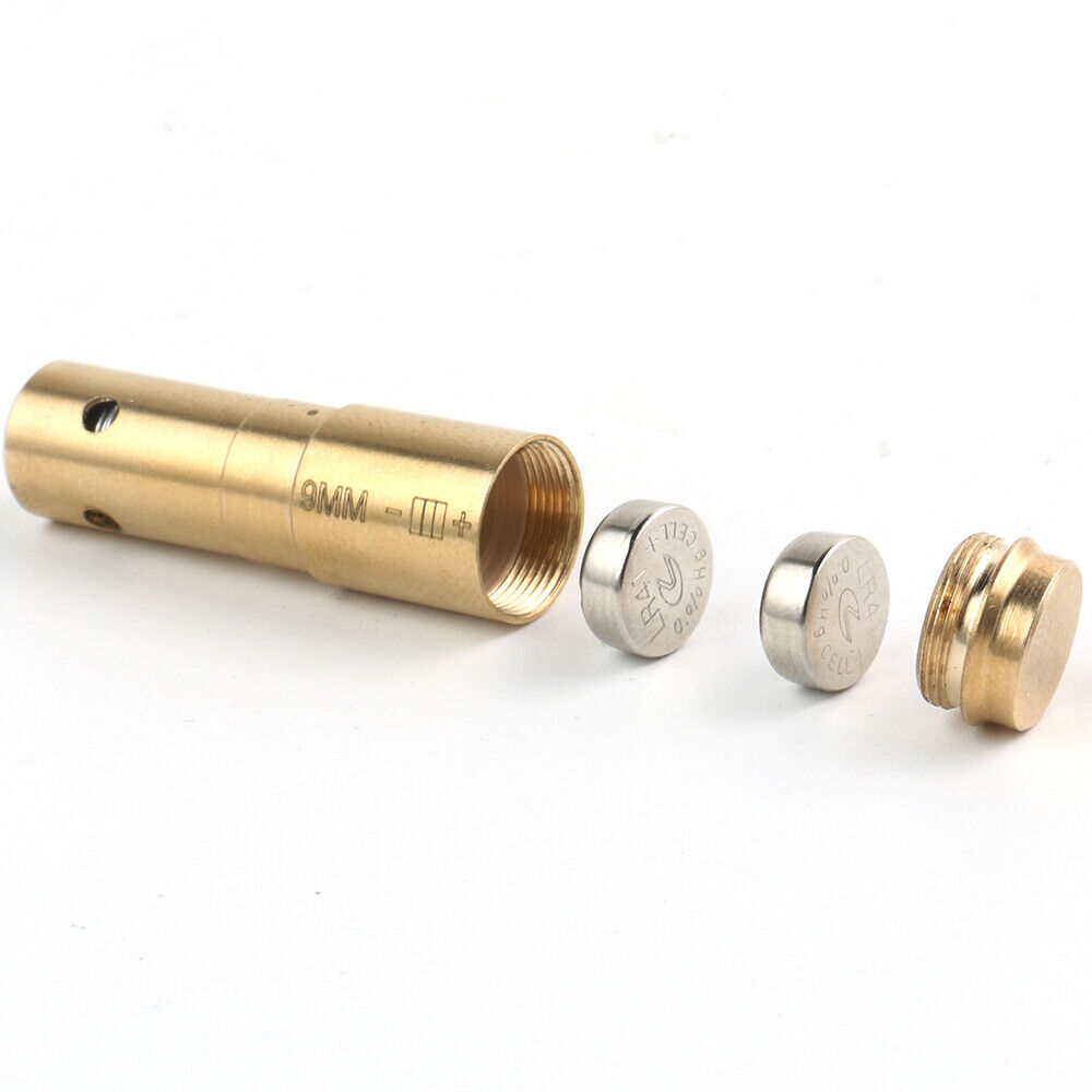 STONESKY 9mm Pistol/Handgun Bore Sighter Sight Cartridge Red Laser Boresighter 6 Battery