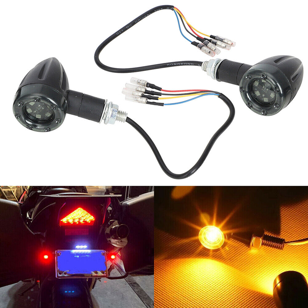 StoneSky Motorcycle LED Bullet Red Brake Blinker Turn Signal Tail Light For Harley HONDA