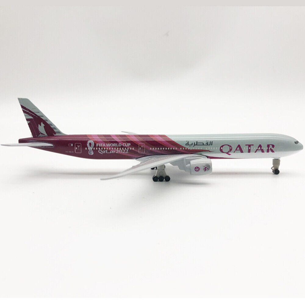 StoneSky Alloy Metal QATAR Airways Boeing B777 Airplane Model Plane Aircraft 20cm +Holder