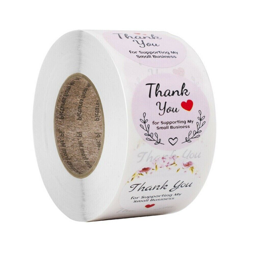 500Pcs 1.5" Thank You For Supporting Small Business Stickers Labels Gift Labels