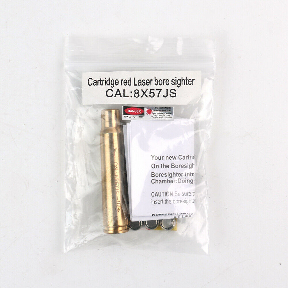 STONESKY Red Dot Laser Sight CAL 8x57 JS Cartridge Brass Bore Sighter Boresighter Battery