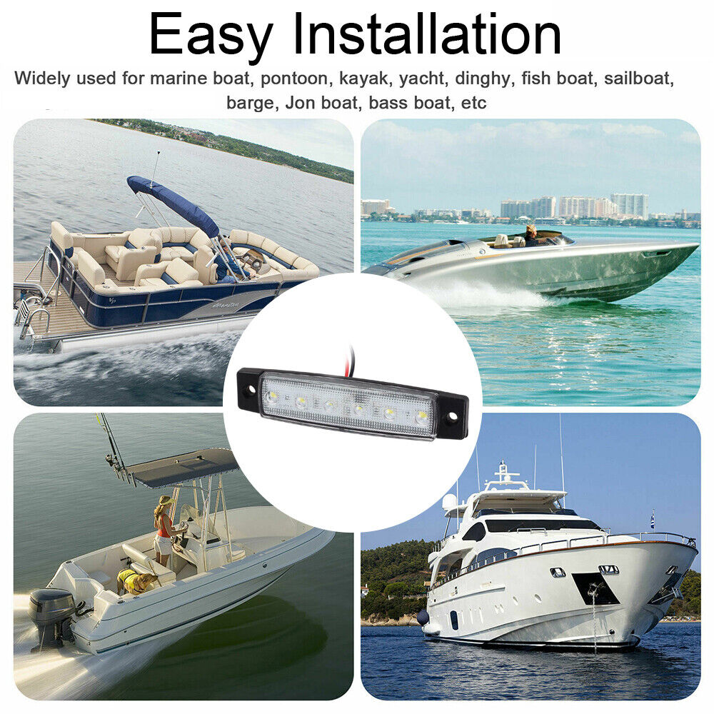 STONESKY 4 LED Pack Marine Boat Deck Courtesy Lights Waterproof White Stern Transom Light