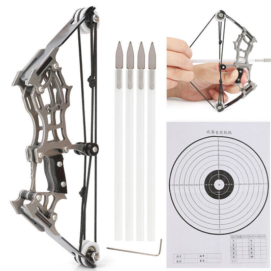 StoneSky 6" Mini Compound Bow and Arrows Kit Target Shooting Archery Pocket Bow Toy Gifts