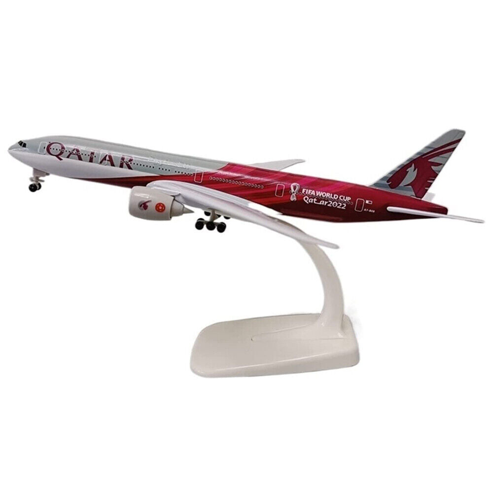 StoneSky Alloy Metal QATAR Airways Boeing B777 Airplane Model Plane Aircraft 20cm +Holder