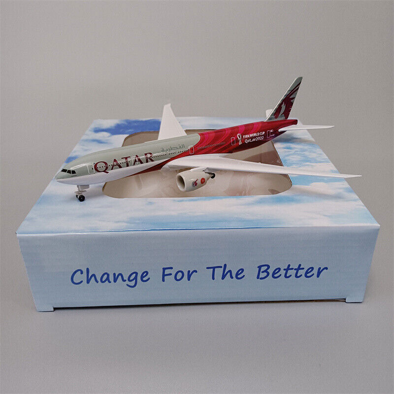 StoneSky Alloy Metal QATAR Airways Boeing B777 Airplane Model Plane Aircraft 20cm +Holder