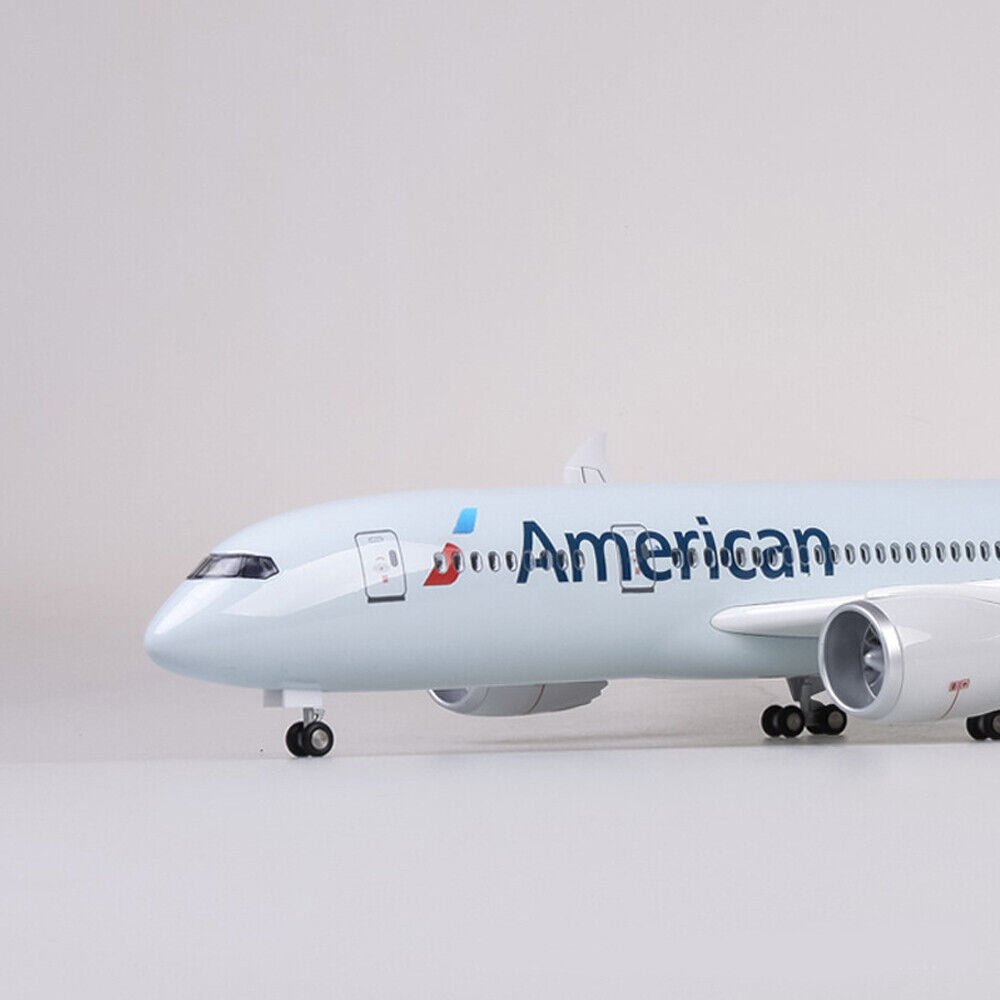 StoneSky 1:130 American Airlines Boeing 787 Airplane Model Ornament W/ LED Light Wheel