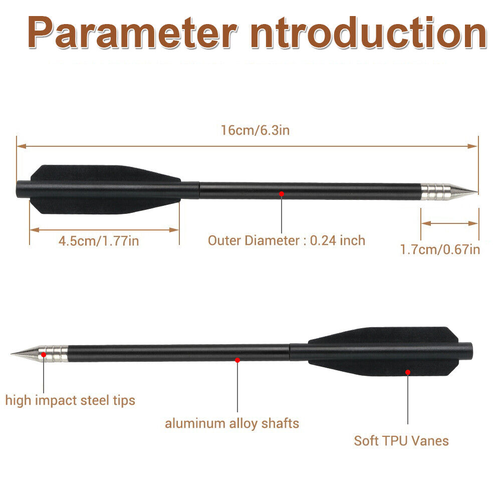 StoneSky 12Pcs 6.25" Crossbow Arrows for 50-80 LBS Pistol Mini Crossbow Bolts Aluminium