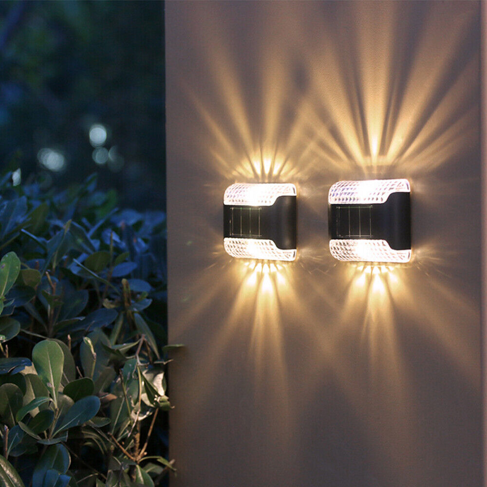 StoneSky 4PCS Solar Led Lights Outdoor Waterproof Garden Wall Fence Yard Warm White Lamps