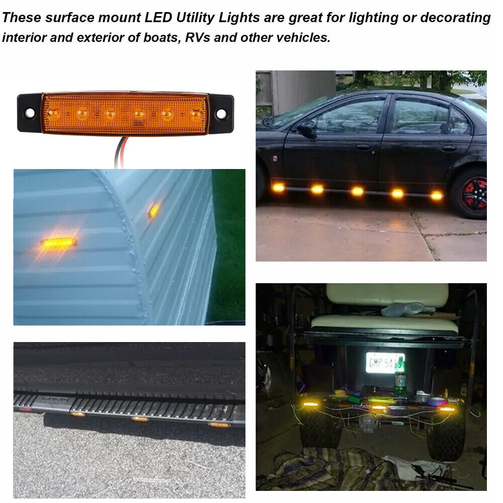 STONESKY 4Pcs LED Marine Boat Yellow Cabin Lights Courtesy Light Deck Stern Transom Lamp
