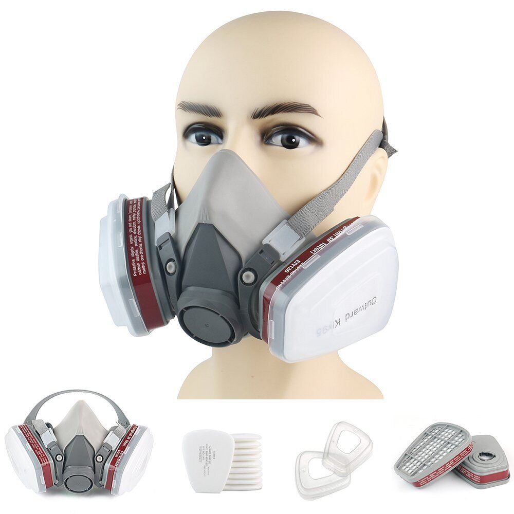 StoneSky 17 in1 Half Face Gas Mask Facepiece Spray Painting Respirator Safety Suit F 6200