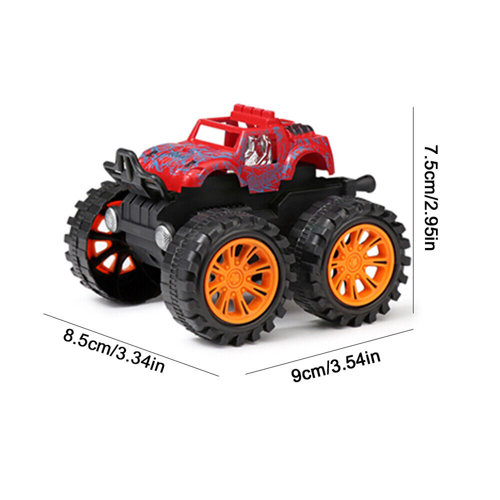 StoneSky Kids Boys Inertia Car Toys 4 Pcs/Set Monster Truck 360 Rotation Friction Powered