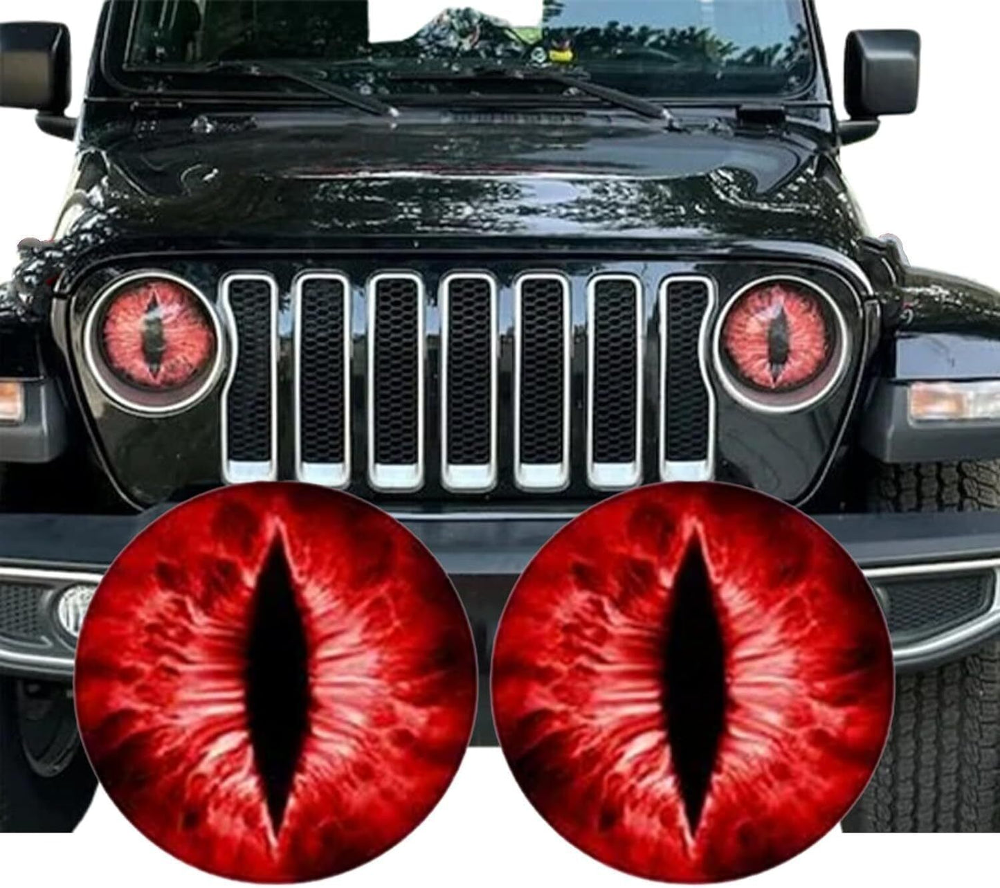 1 Pair Beast Eyes Headlight Decals 3D Stickers Eyeball Truck Car Headlight Decal