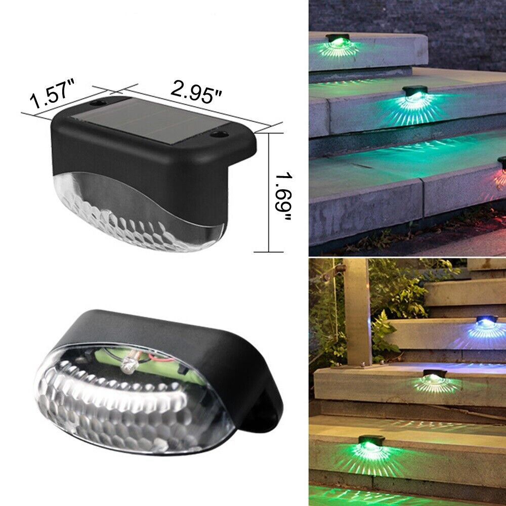 StoneSky 4Pcs Solar Deck Lights Outdoor Stairs Lights LED Waterproof Patio Garden Decor