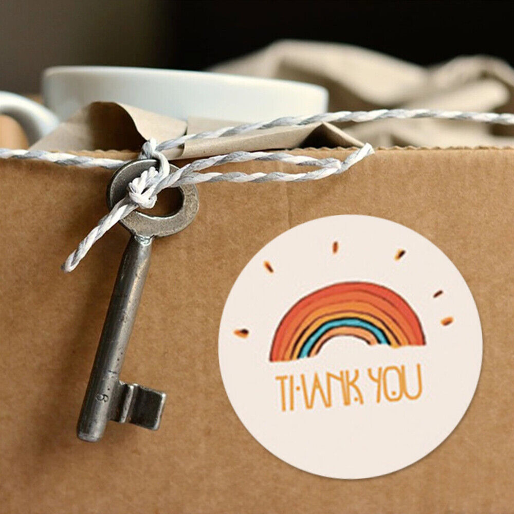 STONESKY 500Pcs 1" Thank You Stickers 4 Design Round Sunshine Smile Label Stickers Roll