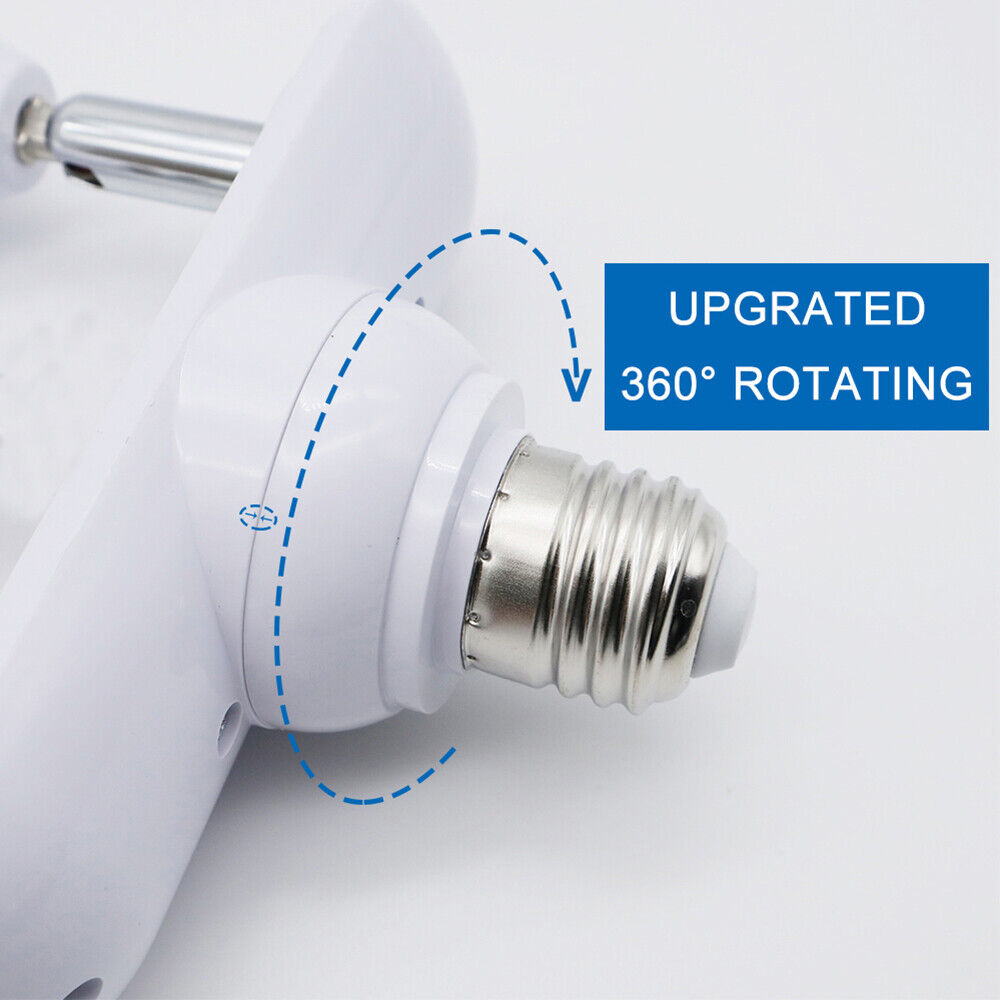 2 in 1 Light Socket Splitter E26 E27 Adapter Converter Horizontal 360°Adjustable