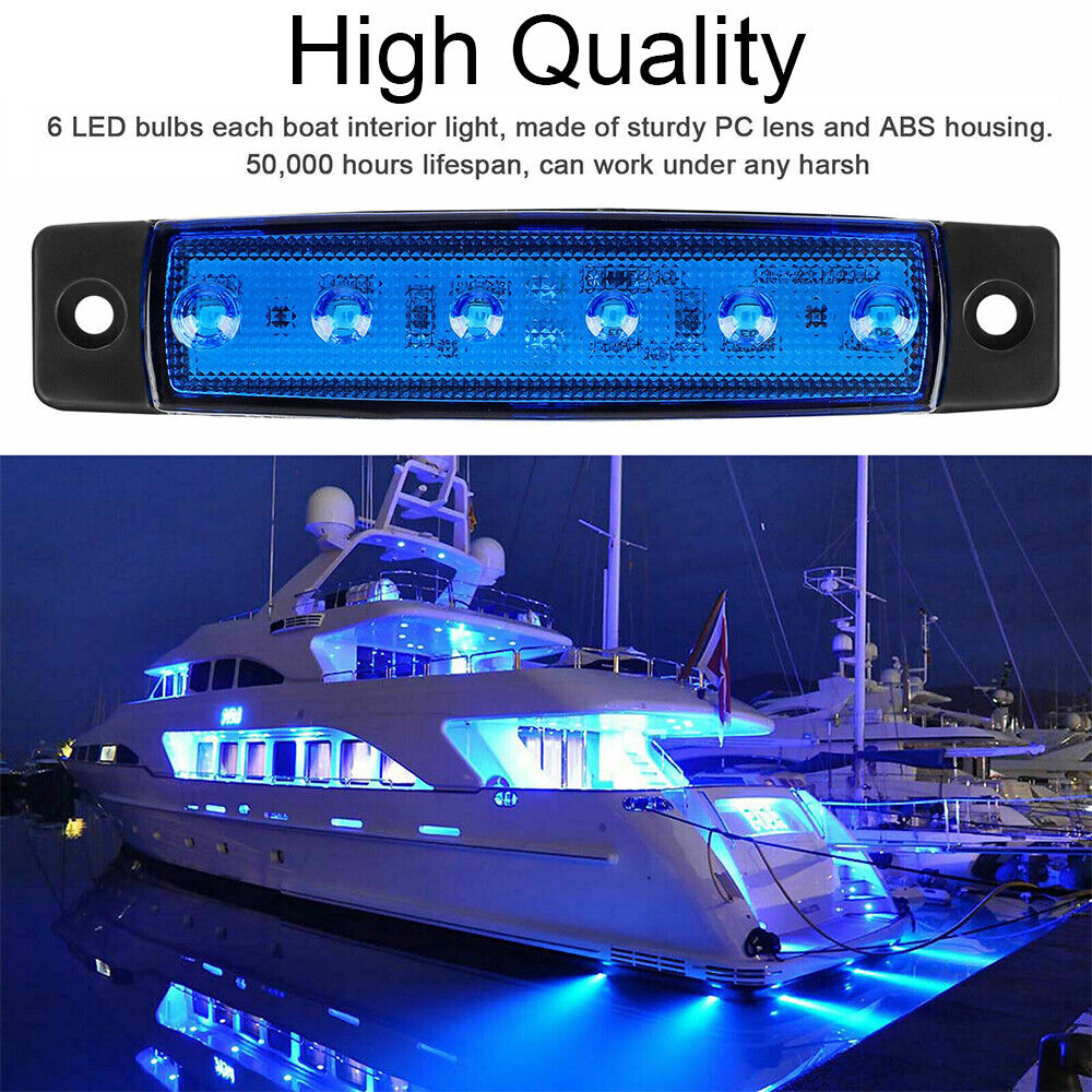 STONESKY 4 Pack LED Marine Boat Deck Courtesy Lights Waterproof Blue Stern Transom Lights