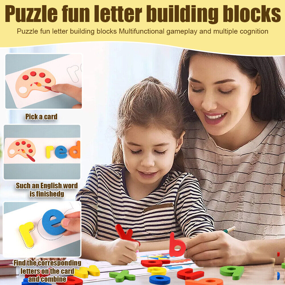 StoneSky See and Spelling Learning Toys for Kids Ages 3-12 Wooden Preschool Educational