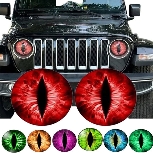 1 Pair Beast Eyes Headlight Decals 3D Stickers Eyeball Truck Car Headlight Decal