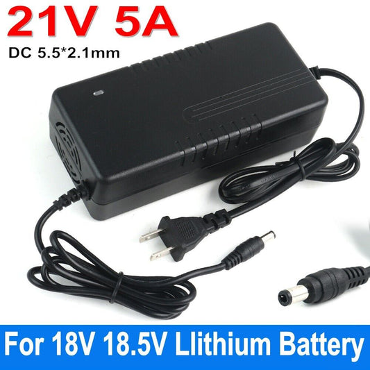 StoneSky 21V 5A Power Supply Adapter Charger for 18V 18.5V Llithium Battery DC 5.5*2.1mm