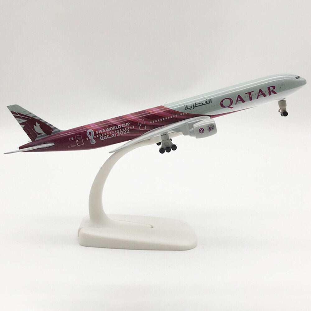 StoneSky Alloy Metal QATAR Airways Boeing B777 Airplane Model Plane Aircraft 20cm +Holder