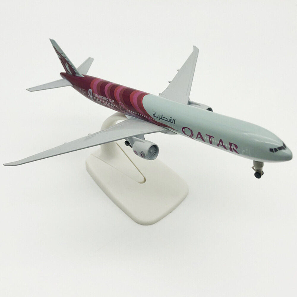 StoneSky Alloy Metal QATAR Airways Boeing B777 Airplane Model Plane Aircraft 20cm +Holder