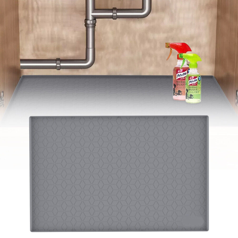 StoneSky 34" x 22" Under Sink Mats Kitchen Silicone Under Sink Liner Silicone Cabinet Mat