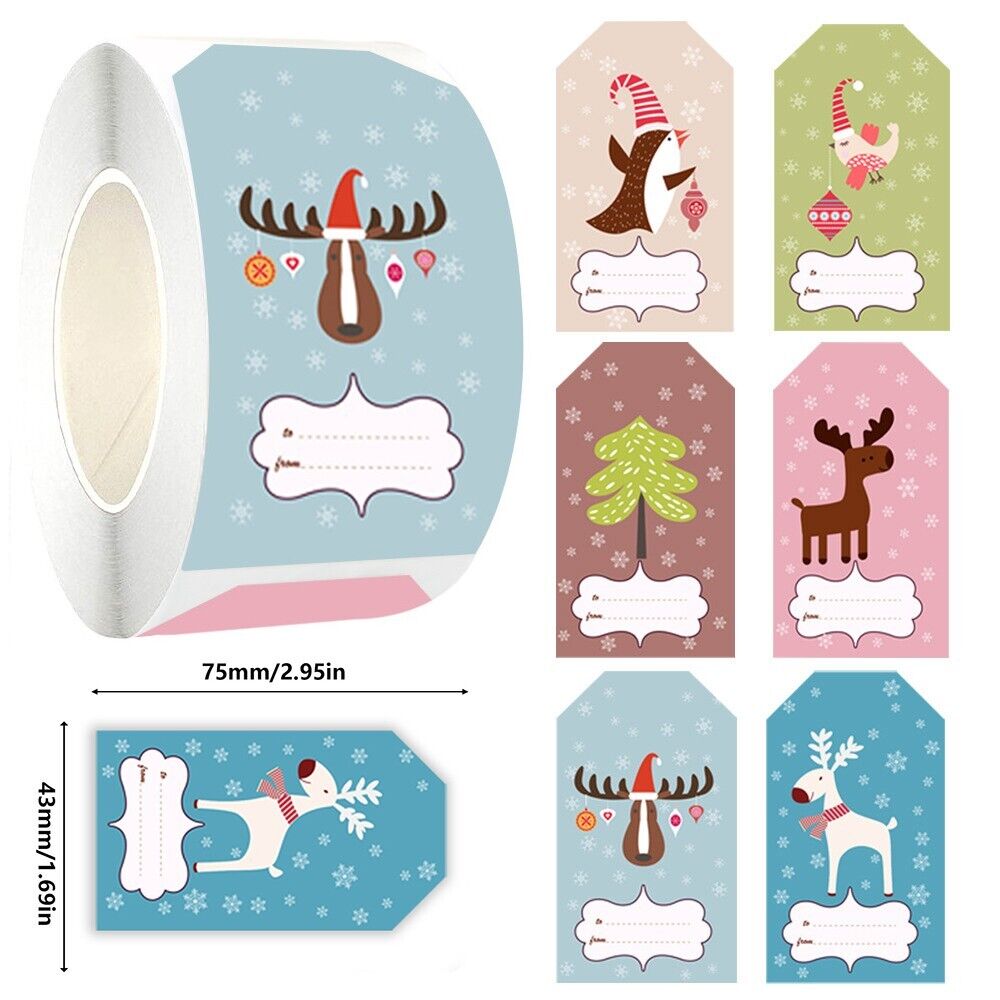 STONESKY 250Pcs Christmas Gift Labels Stickers, Christmas Gift Present Name Tags 6 Design