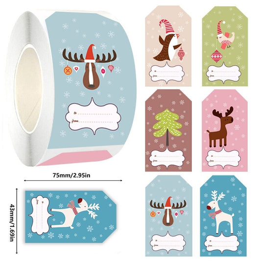 STONESKY 250Pcs Christmas Gift Labels Stickers, Christmas Gift Present Name Tags 6 Design