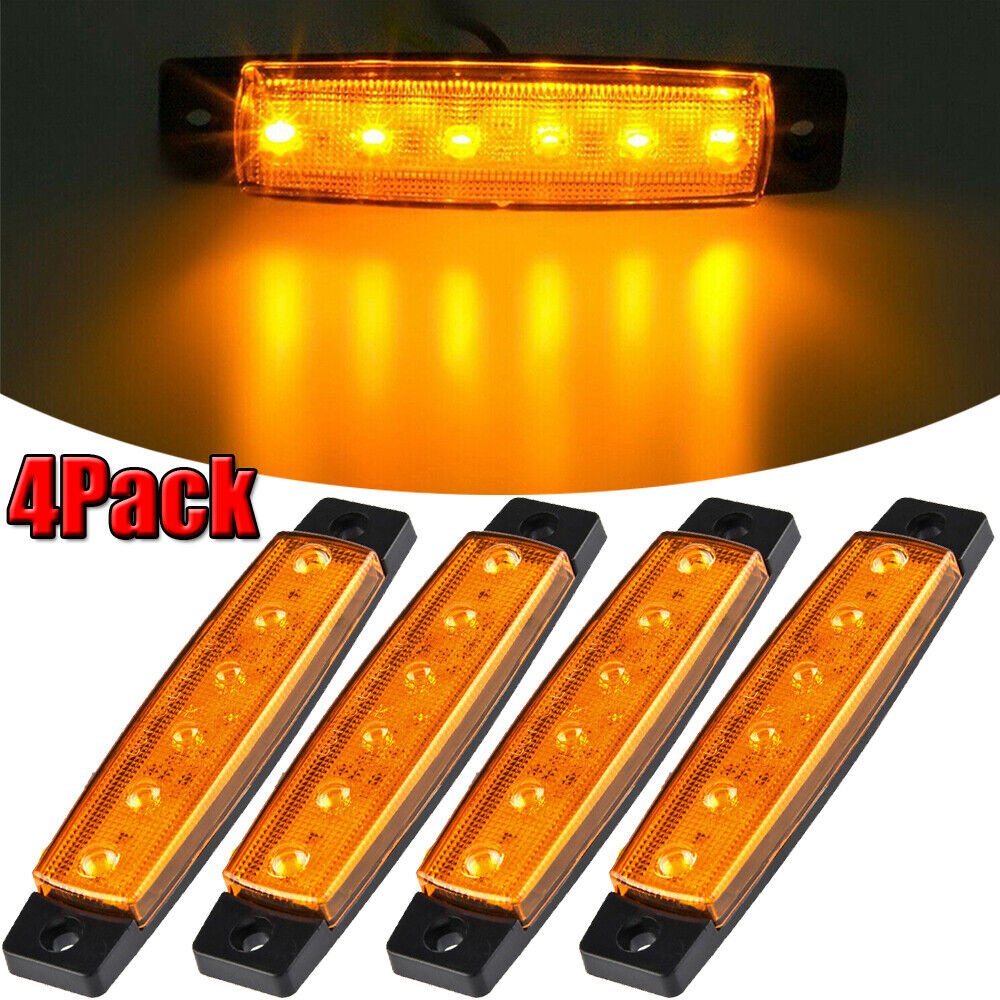 StoneSky 4Pcs Yellow LED Marine Boat Cabin Lights Courtesy Light Deck Stern Transom Lamp