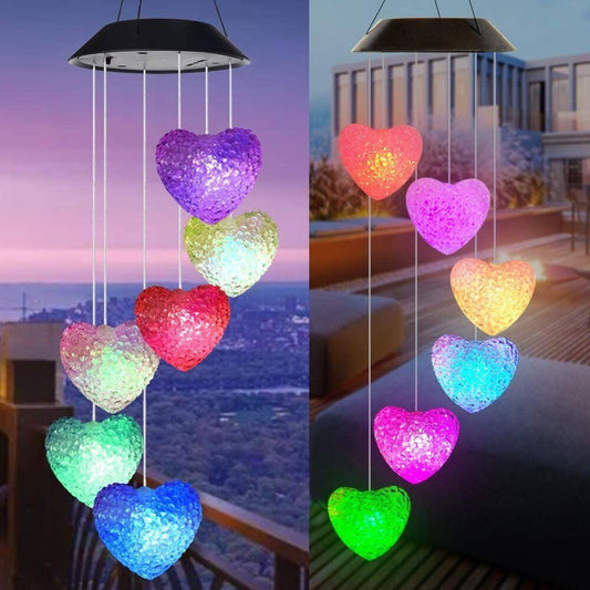 StoneSky Solar Wind Chimes Lights LED Color-changing Yard Garden Night Lights Decor Heart