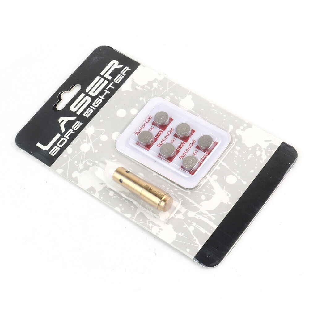 STONESKY 9mm Pistol/Handgun Bore Sighter Sight Cartridge Red Laser Boresighter 6 Battery