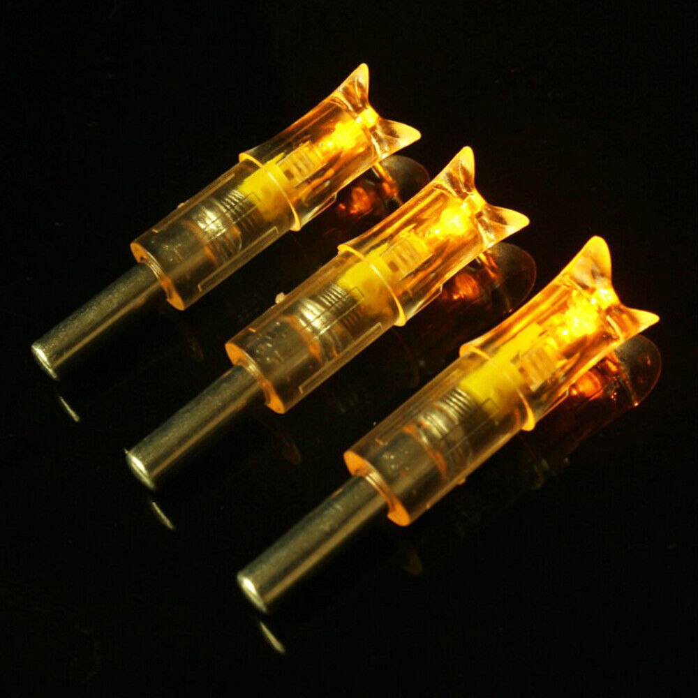 6PCS Yellow LED Lighted Nocks for Bolts 297-302 Crossbow Bolts ID 300''/7.62mm