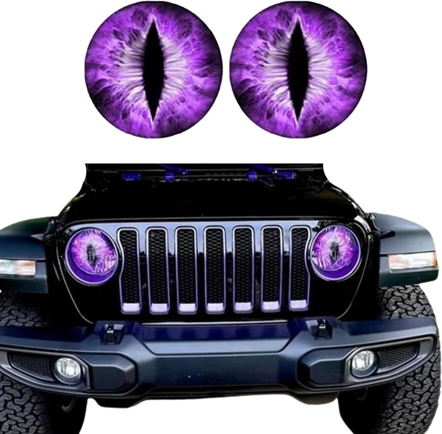 1 Pair Beast Eyes Headlight Decals 3D Stickers Eyeball Truck Car Headlight Decal