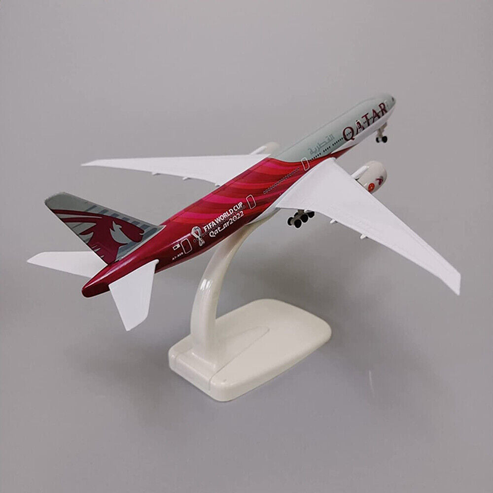 StoneSky Alloy Metal QATAR Airways Boeing B777 Airplane Model Plane Aircraft 20cm +Holder