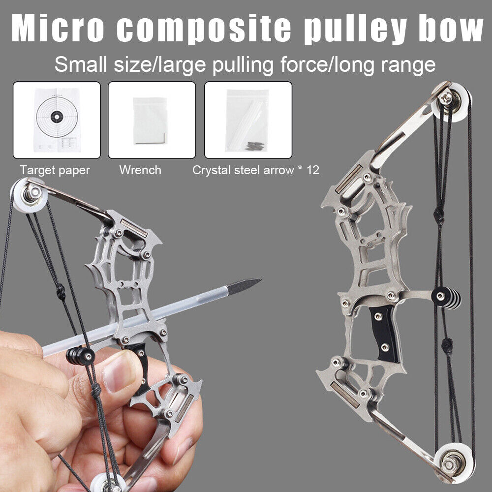 StoneSky 6" Mini Compound Bow and Arrows Kit Target Shooting Archery Pocket Bow Toy Gifts