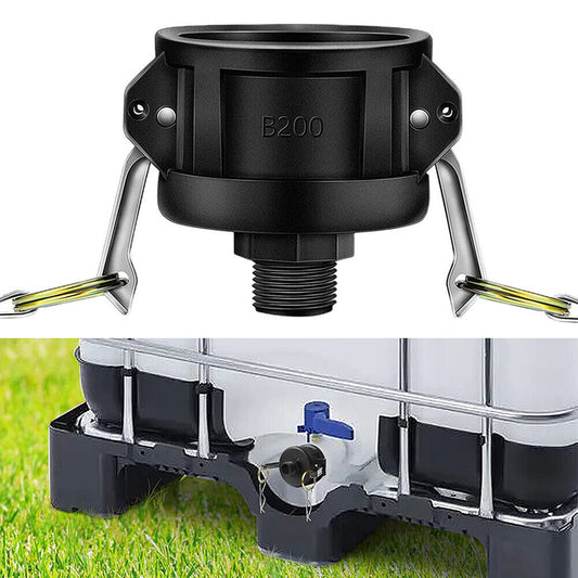 StoneSky 275 330 Gallon IBC Tote Water Tank Drain Adapter 2"Cam Lock for Garden Hose 3/4"