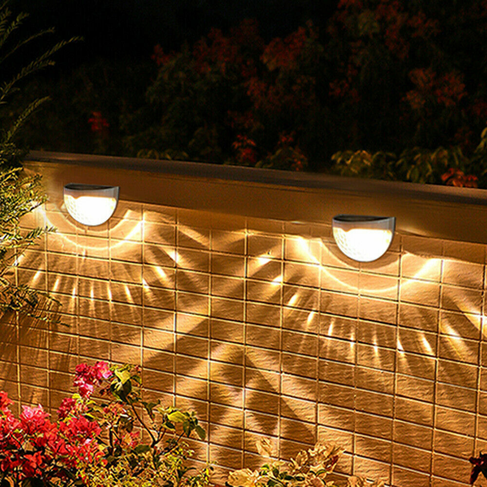 StoneSky 2Pcs Solar Fence Lights Outdoor Garden Waterproof Wall Mount Decorative Lights