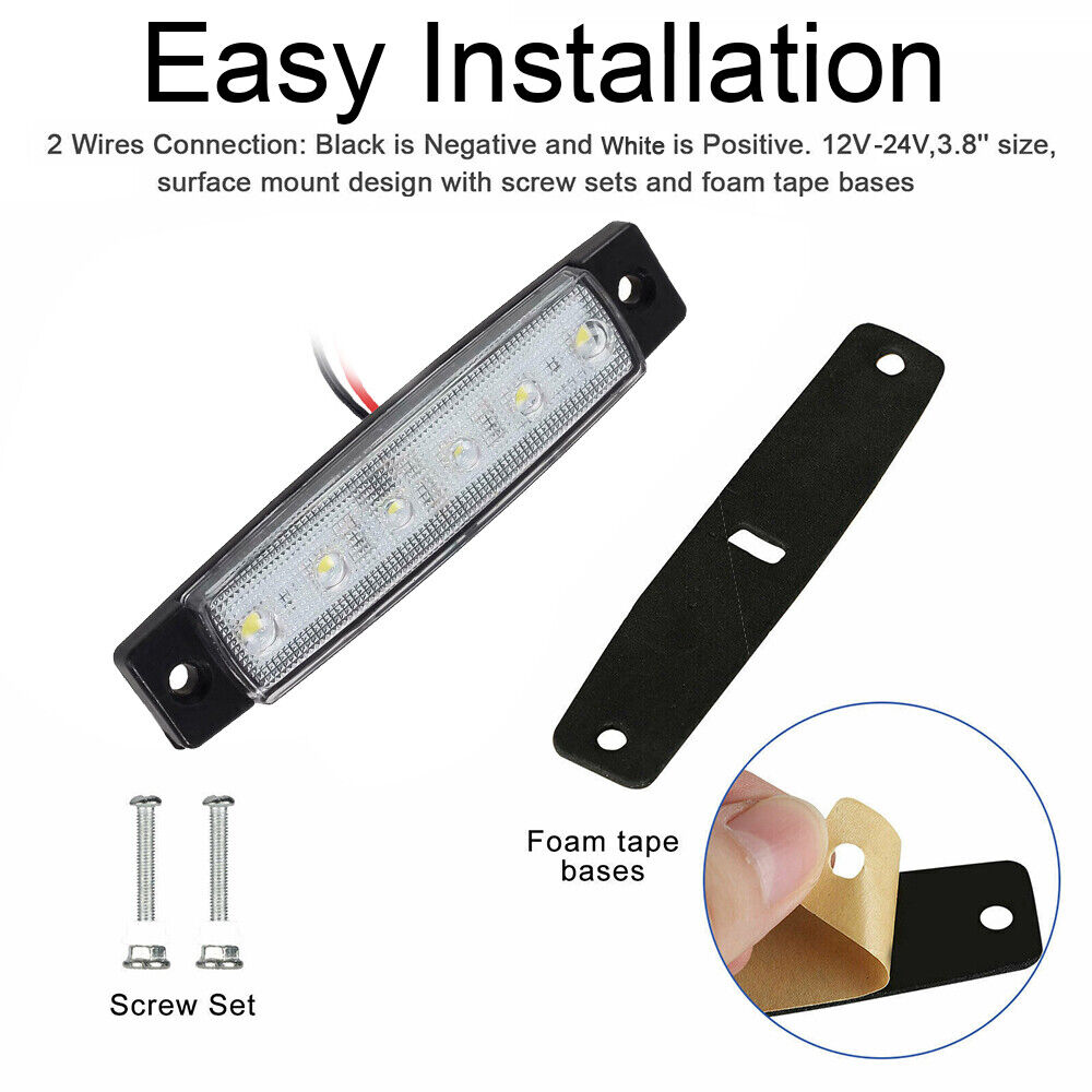 STONESKY 4 LED Pack Marine Boat Deck Courtesy Lights Waterproof White Stern Transom Light