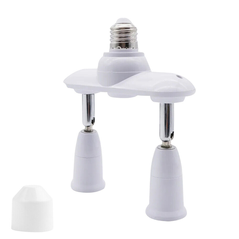 2 in 1 Light Socket Splitter E26 E27 Adapter Converter Horizontal 360°Adjustable