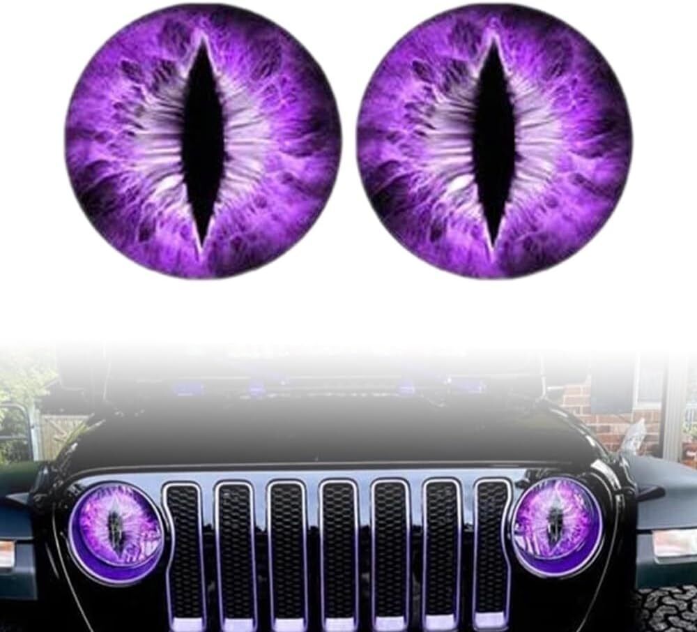 1 Pair Beast Eyes Headlight Decals 3D Stickers Eyeball Truck Car Headlight Decal