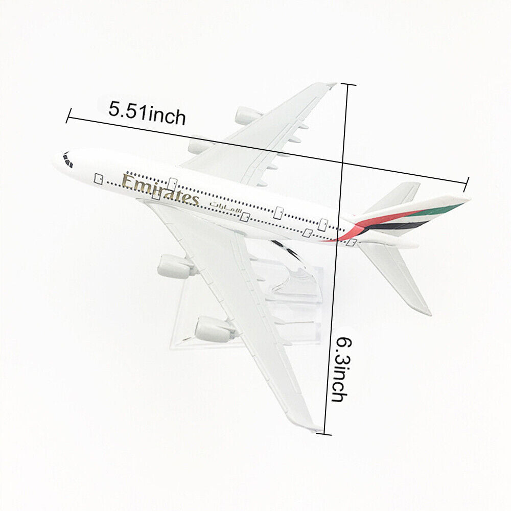 StoneSky 16cm Airplane Alloy Model Plane Air Emirates Airlines Airbus A380 Aircraft Model