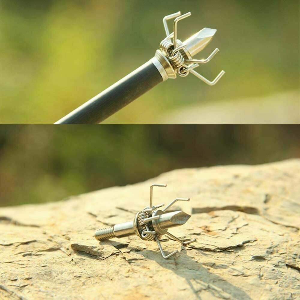 StoneSky 12X Archery 5 Paws Judo Broadheads 100 Grain for Compound Bow Crossbow Head Tips